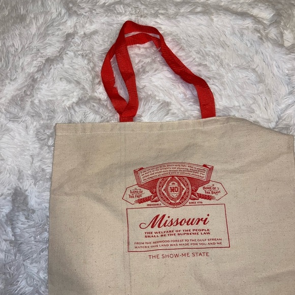 Missouri Budweiser Theme Tote Bag Show Me State Anheuser Busch Beer St. Louis - Picture 1 of 3